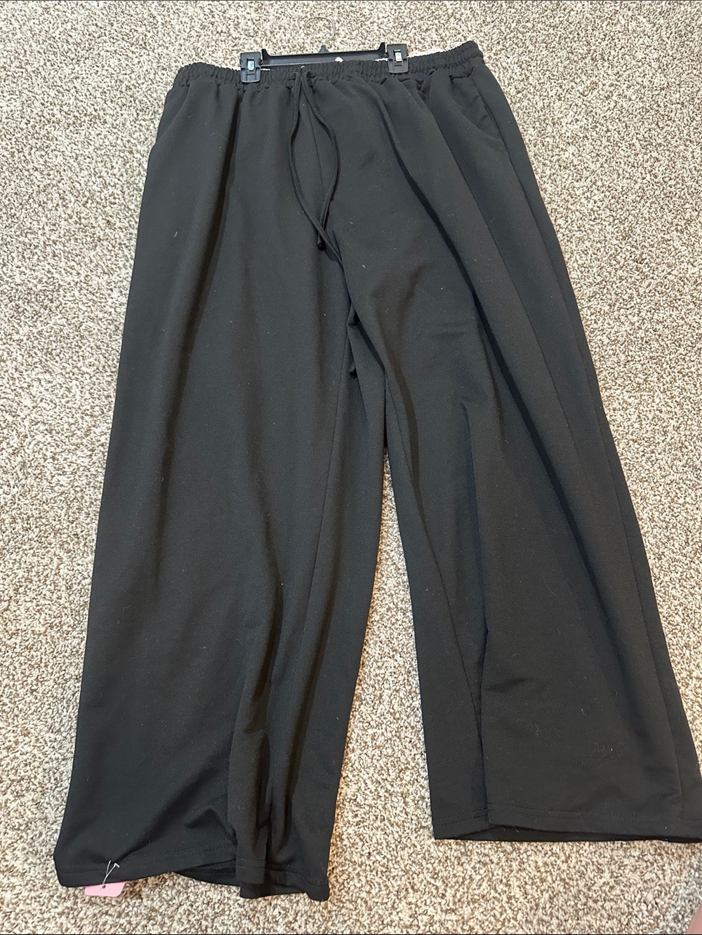Black Wide Leg Drawstring Pants